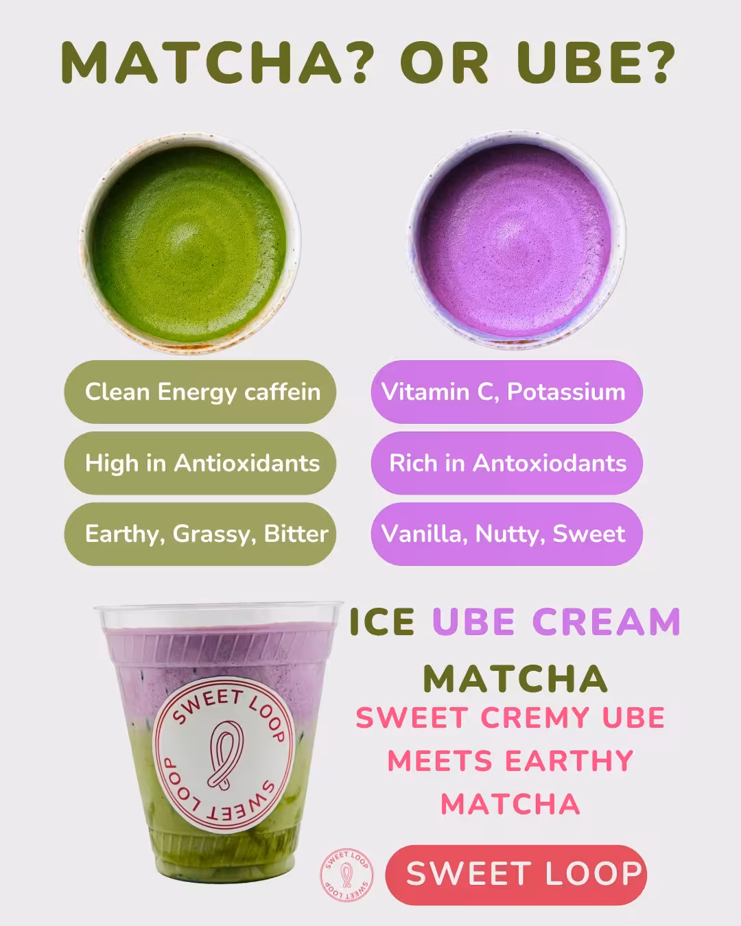 💜🍵 Iced Ube Cream Matcha 🍵💜

A perfect balance of two favorites.
Smooth matcha for calm, steady energy + antioxidant boost 🌿
Naturally sweet, creamy ube for its rich flavor and vibrant color 💜

Finished with a silky ube cream topping for the ultimate treat.

Unique, refreshing, and beautifully layered — this is not your average matcha. ✨

#ubematcha #ubedrink #matchalover #matchadrink #ube #purpledrinks #icedmatcha #creamtop #dessertdrinks #torontoeats #kitchenerwaterloo #cafedrinks #sweettooth #drinkstagram #foodstagram