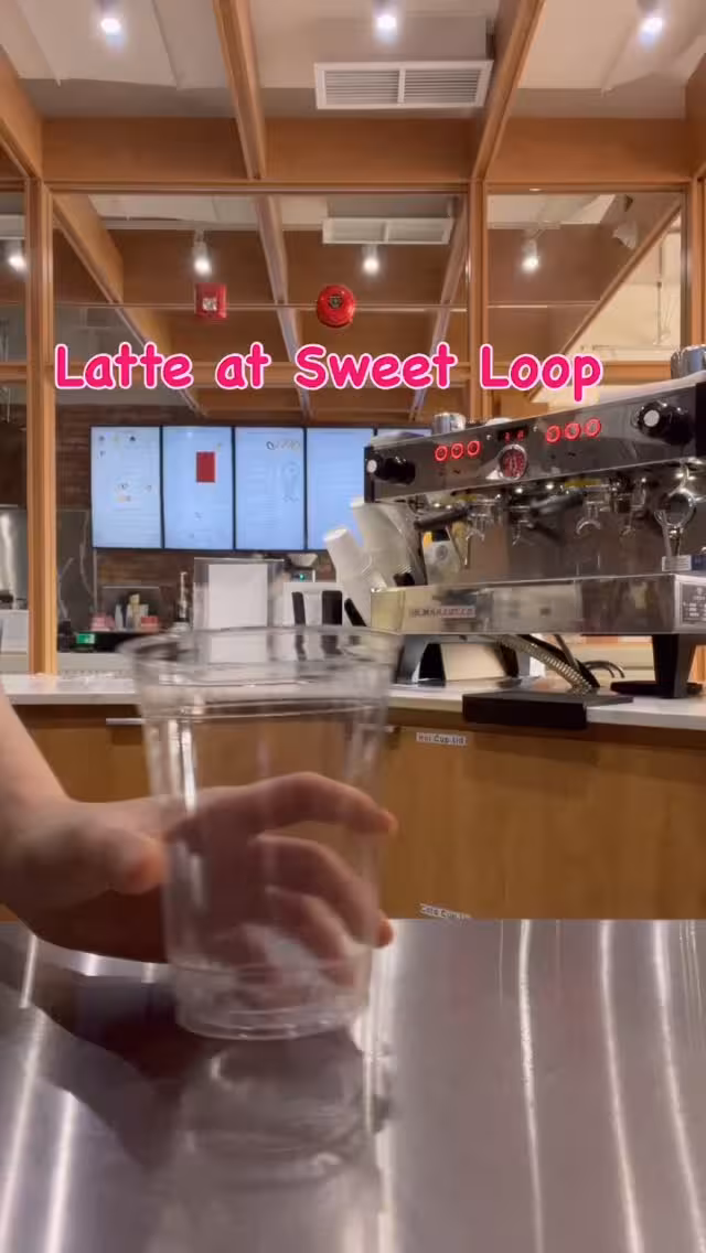 Iced cafe latte 💖 at sweet Loop #cafelatte #sweetloop #coffee #kwcafe