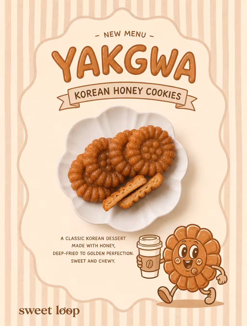 Try our Yakgwa - a traditional korean sweet treat, paired perfectly with coffee or tea βοΈπ΅β¨
Yakgwa is a beloved Korean traditional sweet that has been enjoyed for generations. It is a soft, sweet honey cookie made with flour and syrup, and it is most commonly eaten during special holidays and celebrations in Korea.
Its rich sweetness pairs beautifully with a cup of coffee or tea, making it a perfect small treat for an afternoon break or dessert.
Price: $1.60 each
#dessert #treats #waterloodessert #waterloocafe