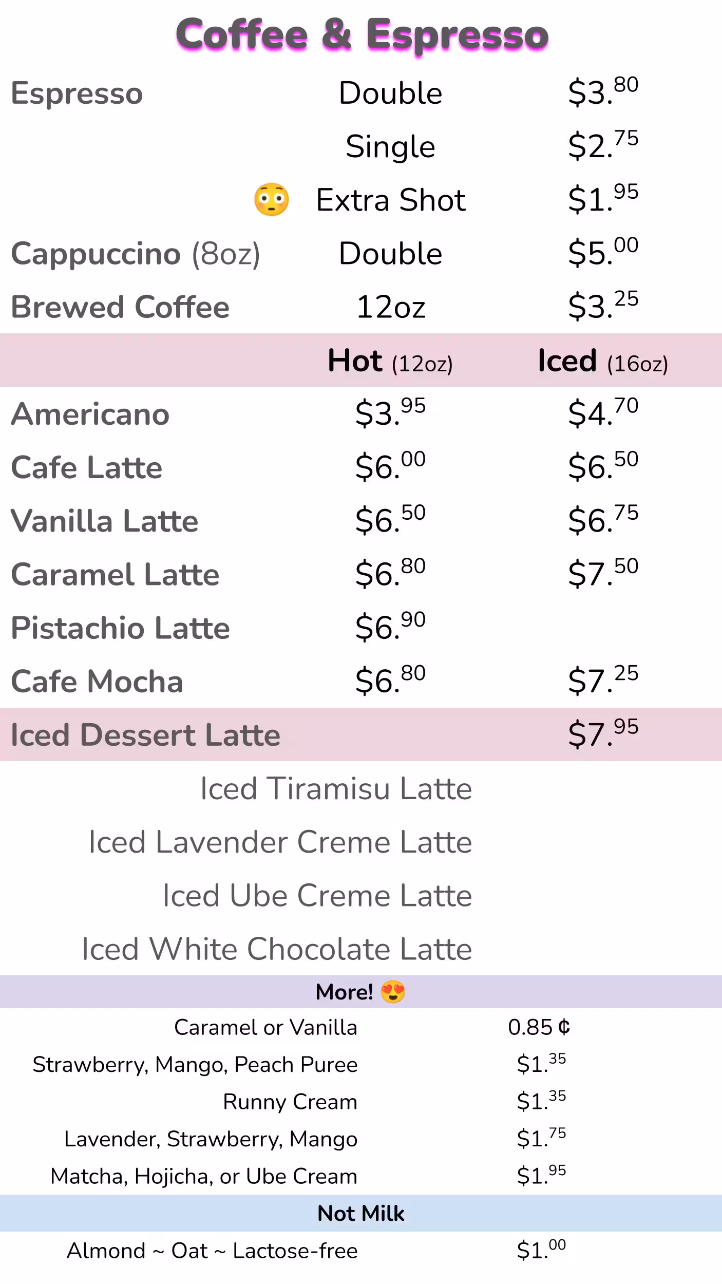 Sweet Loop menu 1