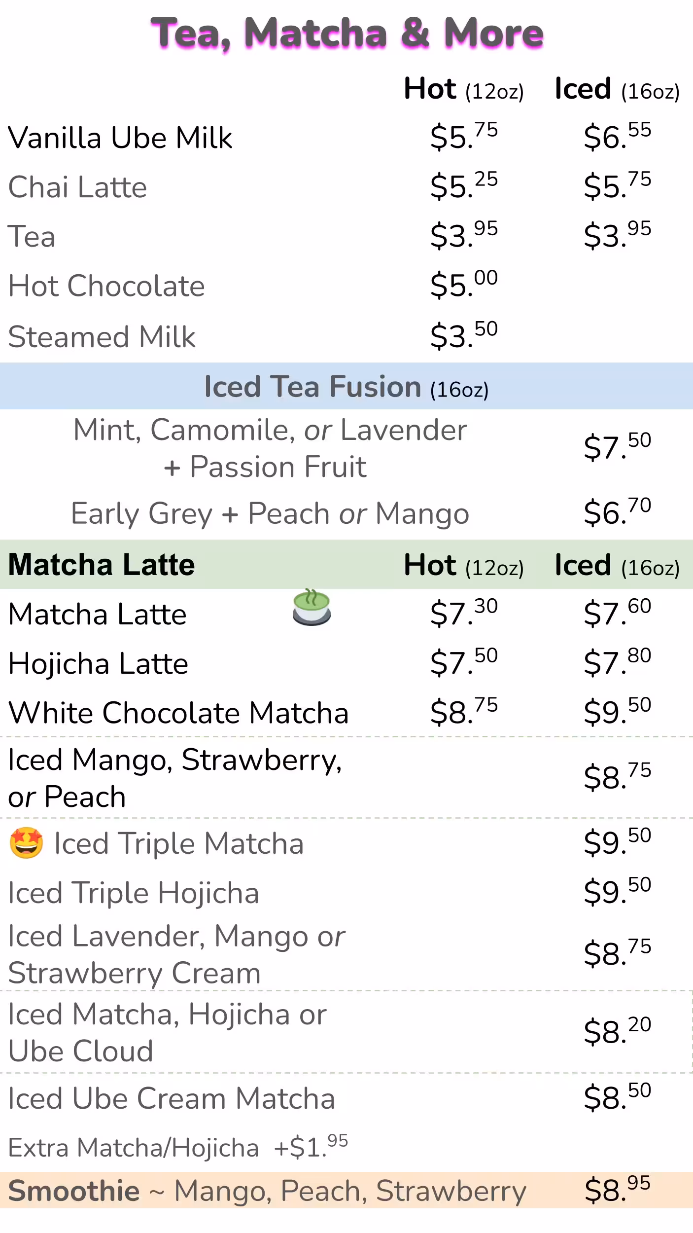 Sweet Loop menu 2